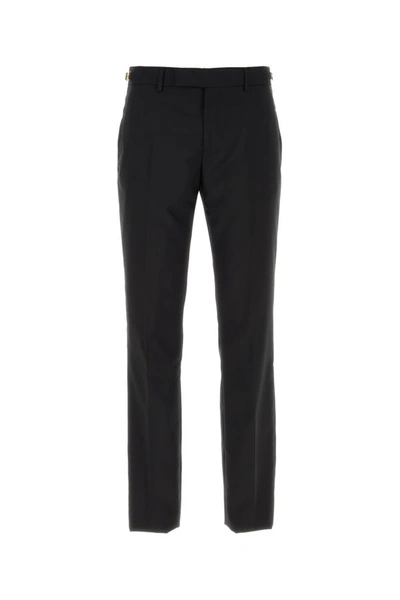 Shop Versace Man Black Wool Pant