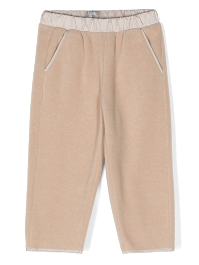 Shop Il Gufo Elasticated-waistband Straight-leg Trousers In Brown
