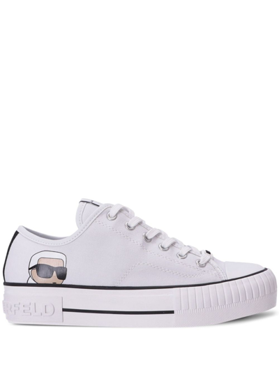 Shop Karl Lagerfeld Kampus Max Lace-up Sneakers In White