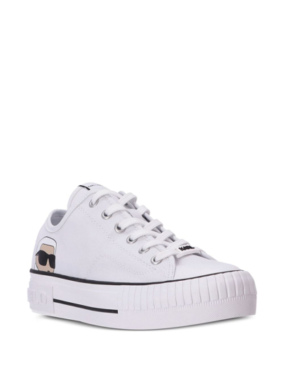 Shop Karl Lagerfeld Kampus Max Lace-up Sneakers In White