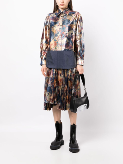 Shop Toga Abstract-print Panelled Shirt In Multicolour