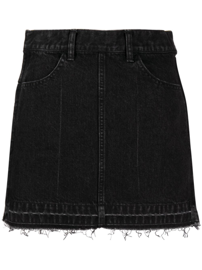 Shop Toga Denim Mini Skirt In Black