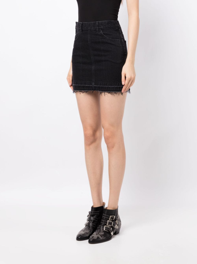 Shop Toga Denim Mini Skirt In Black