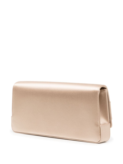 Shop Manolo Blahnik Gothisi Crystal-embellished Clutch Bag In Neutrals