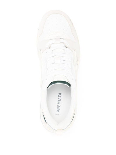 Shop Premiata Drake Lace-up Leather Sneakers In White