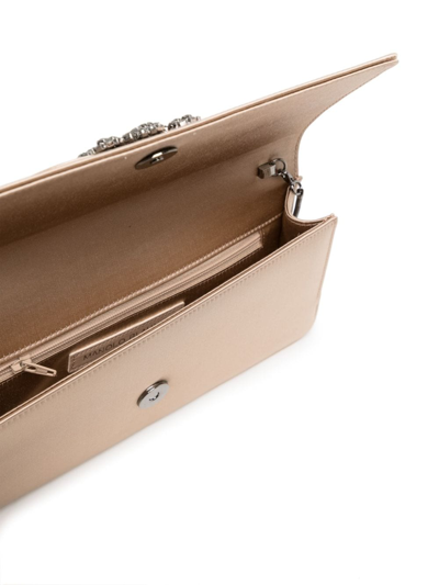 Manolo Blahnik Gothisi Crystal-embellished Clutch Bag In Neutrals