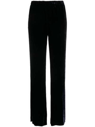 Shop Antonelli Velvet Elasticated-waistband Trousers In Blue