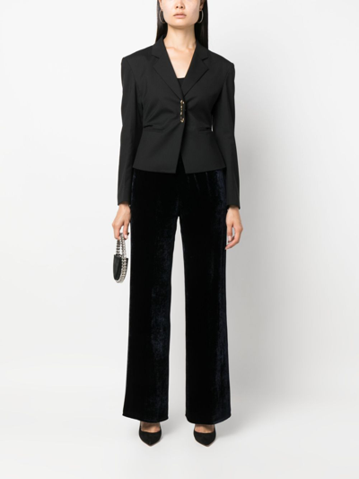 Shop Antonelli Velvet Elasticated-waistband Trousers In Blue