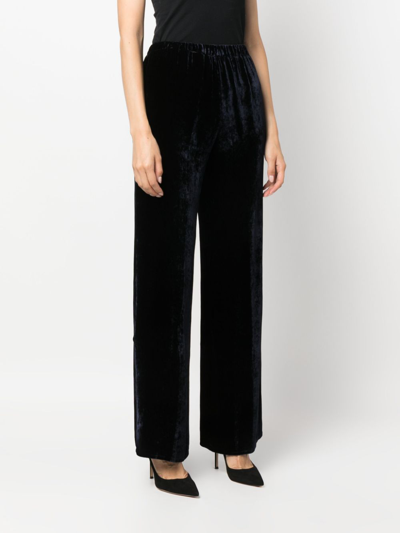 Shop Antonelli Velvet Elasticated-waistband Trousers In Blue