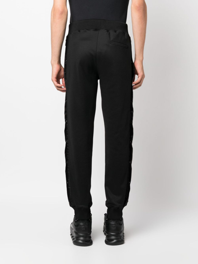 Shop Philipp Plein Engraved-buttons Drawstring Track Pants In Black