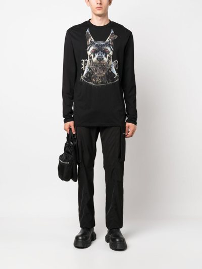 Shop Philipp Plein Graphic-print Long-sleeve T-shirt In Black