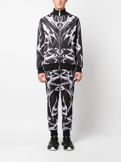 Philipp Plein Graphic-print Zip-up Jacket In Black