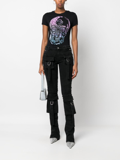 Shop Philipp Plein Crystal-embellished Skull T-shirt In Black