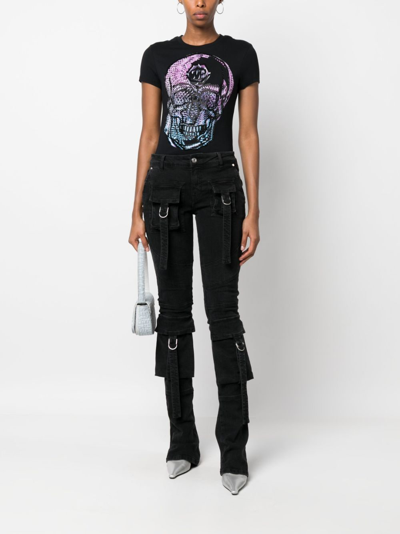 PHILIPP PLEIN CRYSTAL-EMBELLISHED SKULL T-SHIRT 