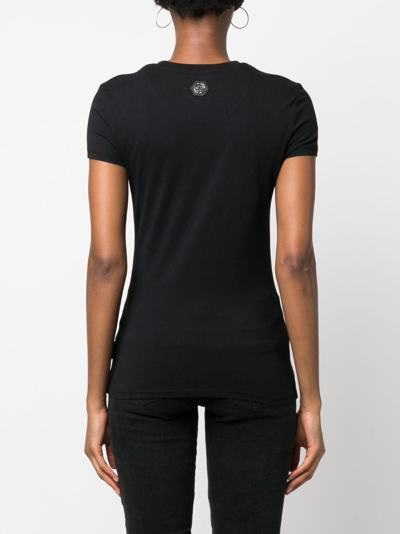 Philipp Plein Crystal-embellished Skull T-shirt In Black