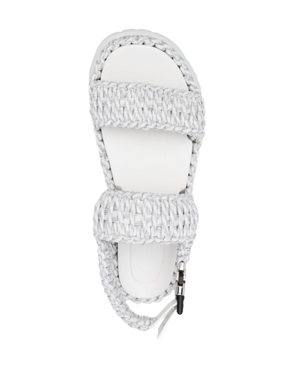 Shop Moncler Belay Woven Open-toe Sandals In Grey