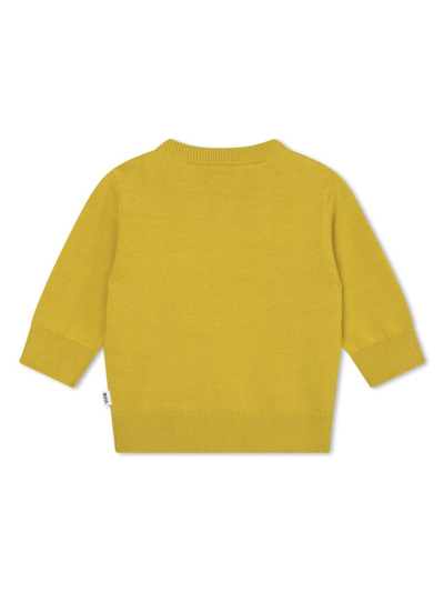 Shop Bosswear Logo-print Cotton Jumper In Yellow