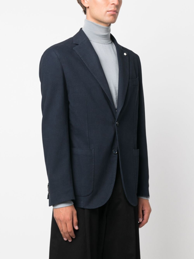 Shop Luigi Bianchi Mantova Single-breasted Notched-lapels Blazer In Blue