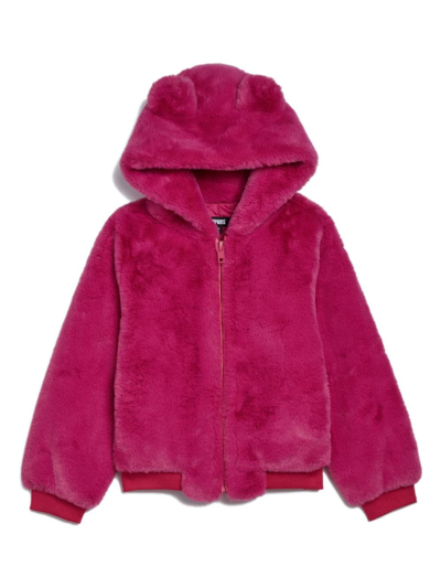 Shop Apparis Lily Faux-fur Hooded Coat In Pink