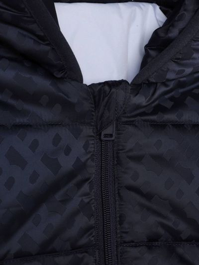 Shop Bosswear Reversible Monogram-pattern Padded Coat In Blue