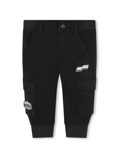 Shop Bosswear Logo-patch Trousers In Black
