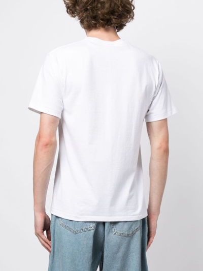 Shop A Bathing Ape College Logo-print Cotton T-shirt In White