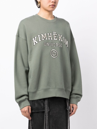 Kimhēkim Logo-embroidered Cotton Sweatshirt In Green