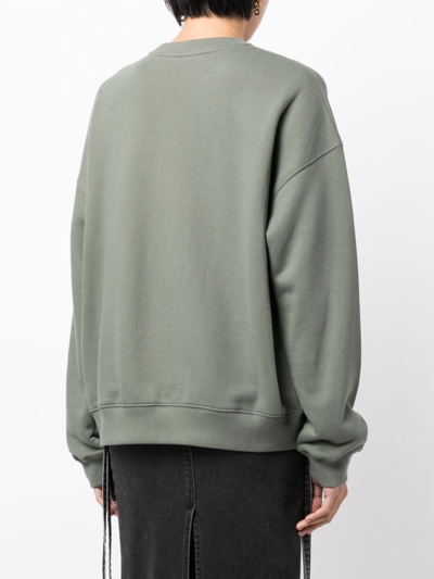 Shop Kimhēkim Logo-embroidered Cotton Sweatshirt In Green