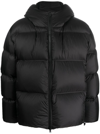 Shop Filippa K Zip-up Hooded Puffer Jacket In Black