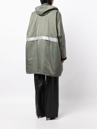 Shop Rokh Multi-pocket Hooded Parka Coat In Green