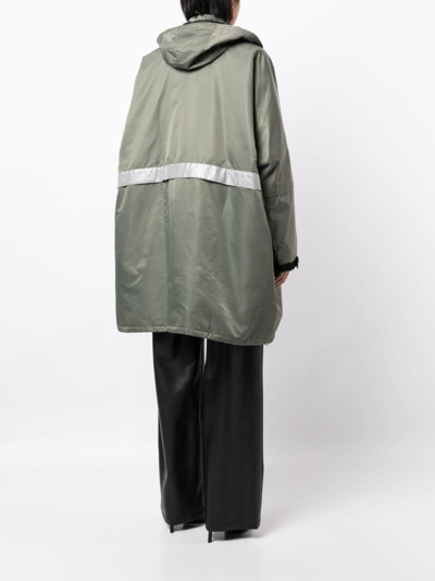 Rokh Multi-pocket Hooded Parka Coat In Green