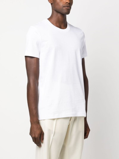 Shop Fay Logo-patch Cotton T-shirt In White