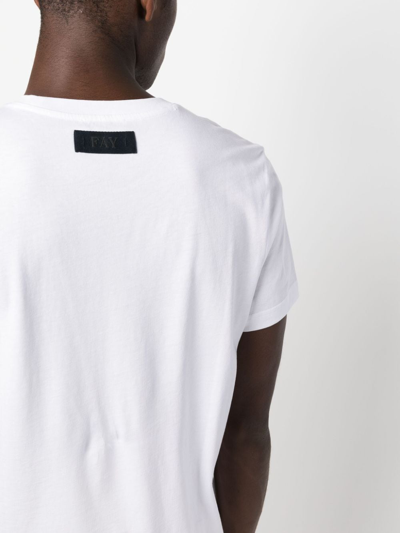 Shop Fay Logo-patch Cotton T-shirt In White