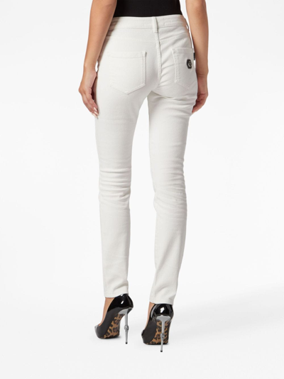 Philipp Plein Logo-patch Skinny Jeans In White