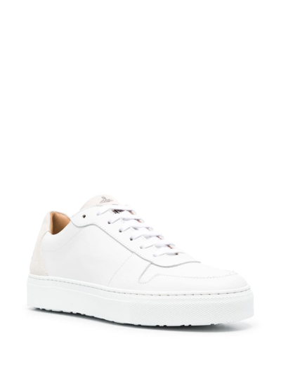 Shop Vivienne Westwood Orb-print Leather Sneakers In White