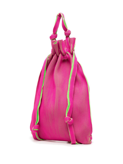 Shop Lastframe Knapsack Ribbed-knit Backpack In Purple