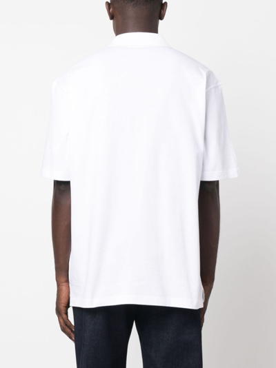 Shop Diesel T-vor Cotton-jersey Polo Shirt In White