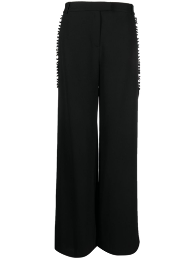 Simkhai Blossom Pleated Wide-leg Pants In Black