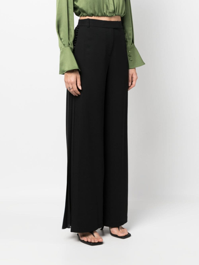 Simkhai Blossom Pleated Wide-leg Pants In Black