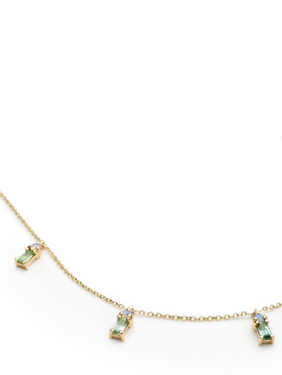 Shop Wwake 14kt Yellow Gold Crest Tourmalines And Opal Necklace