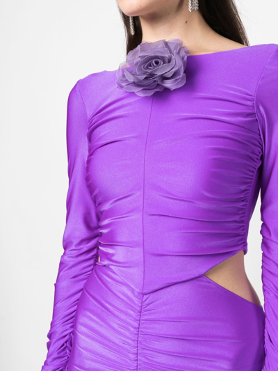 Shop Giuseppe Di Morabito Flower-detailing Cut-out Minidress In Purple