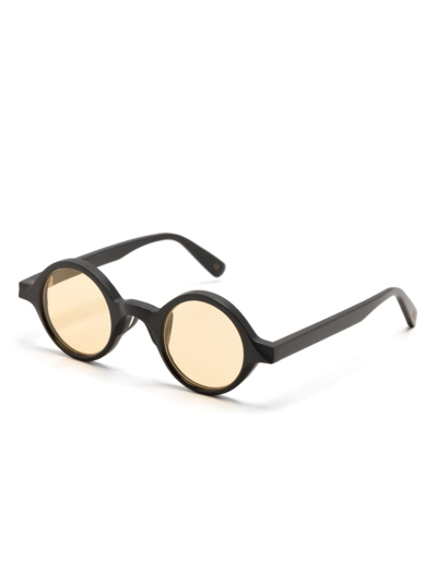 Shop Rigards Matte-finish Round-frame Sunglasses In Black