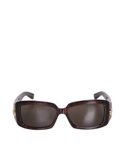 Shop Gucci Eyewear Rectangular Frame Sunglasses In Multi