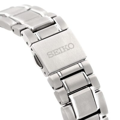 Pre-owned Seiko Selection Sbtm337 Titanium Radio Solar Watch Pearl White Dial 39.5mm