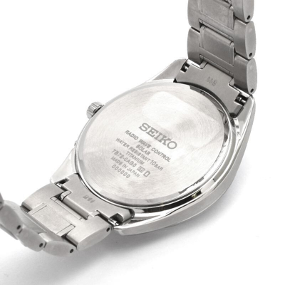 Pre-owned Seiko Selection Sbtm337 Titanium Radio Solar Watch Pearl White Dial 39.5mm