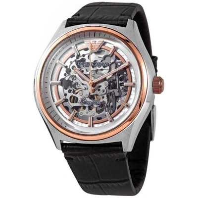 Pre-owned Emporio Armani Meccanico Ar60018 50-meter 21-jewel Automatic Men's Watch Genuine