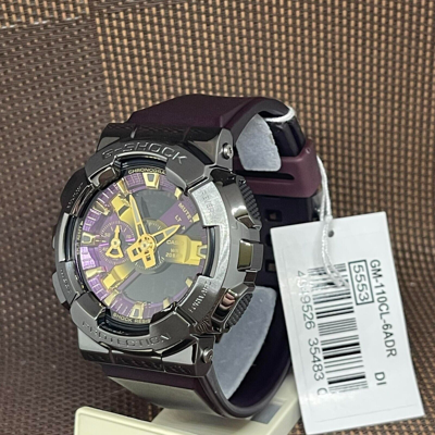 Pre-owned G-shock Casio  Gm-110cl-6a Purple Resin World Time Stopwatch Alarm Men's Watch