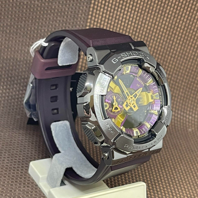 Pre-owned G-shock Casio  Gm-110cl-6a Purple Resin World Time Stopwatch Alarm Men's Watch