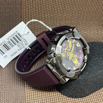 Pre-owned G-shock Casio  Gm-110cl-6a Purple Resin World Time Stopwatch Alarm Men's Watch