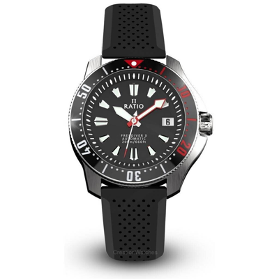 Pre-owned Ratio Freediver X Automatic Diver's Black Dial Case 40mm Rtx001 Men's Watch 200m